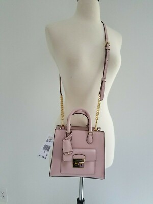  ''MichaelKors'' hand-shoulder textured leather pink mini small handbag satchel  