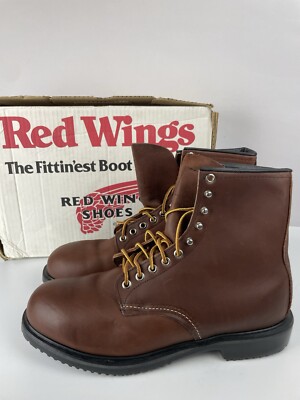 靴 RED WING made in usa NOS RED WING # 105 MOC N OR ROUND TOE USA Brown or Red Lace