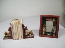 Matching Bookends and Shadow Box Picture Frame - Golf Themed - New