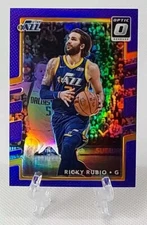 🏀2017-18 donruss optic RICKY RUBIO (purple prizm) basketball card #145🏀 *Jazz*