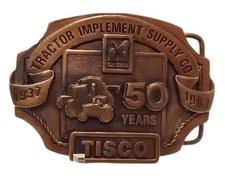 Vintage 1987 Tractor Implement Supply Tisco 50yrs Limited Edition Belt Buckle