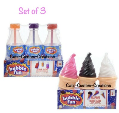 pack Ice Cream Cone Soda Pop Scented Bubble Fun Toy Gift Fake Faux Ice  cream