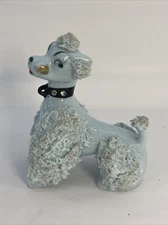 Lipper & Mann Vintage 50's Spaghetti Poodle Blue  Porcelain Figurine