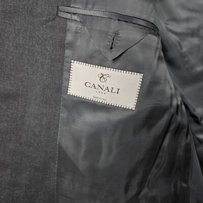 Canali 1934 Mens Jacket IT54R / US45R Black Wool Blazer Italy w/ blemish Sku2051