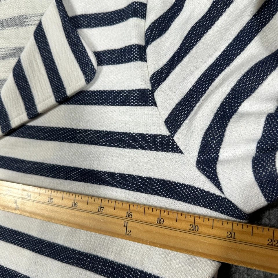 Chaqueta Blazer Chico's French Terry Mujer 2 Grande L Azul Blanco Rayas Foto 4 de 4