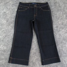 BandolinoBlu Jeans Womens 8 Blue Capri Mid Rise Flap Pockets Dark Wash Denim