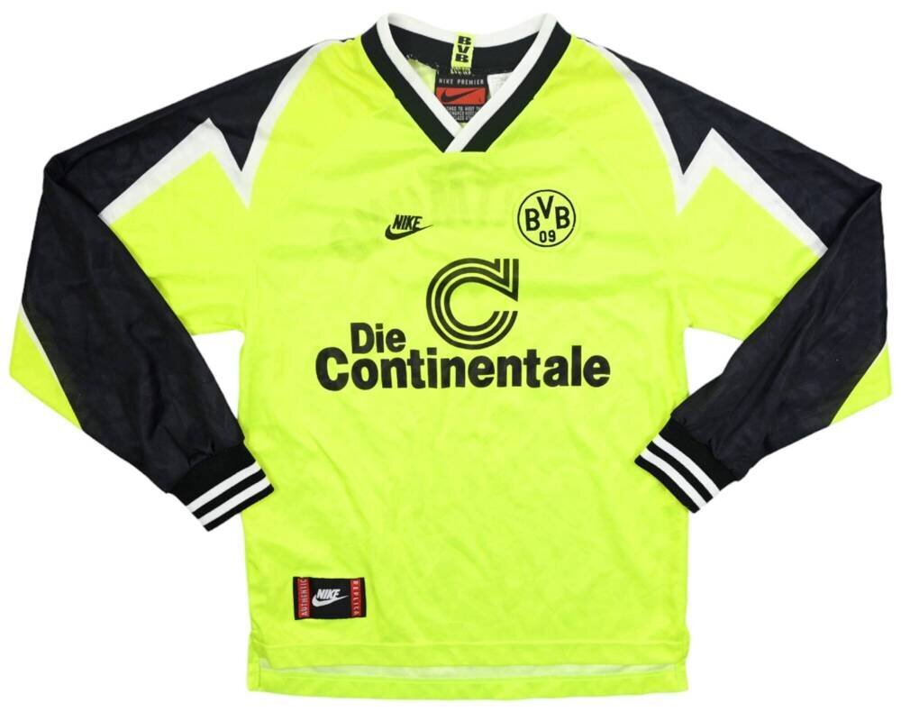 Nike Borussia Dortmund シャツ 蛍光イエロー Nike 1995-96 BORUSSIA DORTMUND LONGSLEEVE L. KINDER | eBay