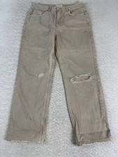 Free People Jeans Womens 30 Tan Distressed St...