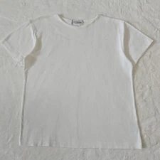 Holt Renfrew Womens Sport Collection 100% Cotton T-Shirt Tee White Short Sleeve