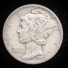 90% Silver - 1942 Mercury Dime Circulated - 03-55