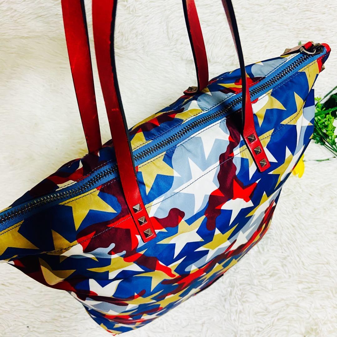 Valentino Garavani Tote Bag Large Star Camouflage Leather Nylon Made in Italy J thumbnail 6