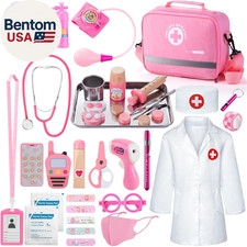 Doctor Kit for Girls, 34 Pcs Doctor Kit for Toddlers 3-5 with Medical Storage Ba
