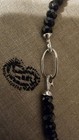 Vtg BLACK SPINEL Faceted NECKLACE Sterling Silver Double Clasp V3 Jewelers 20" — photo 3