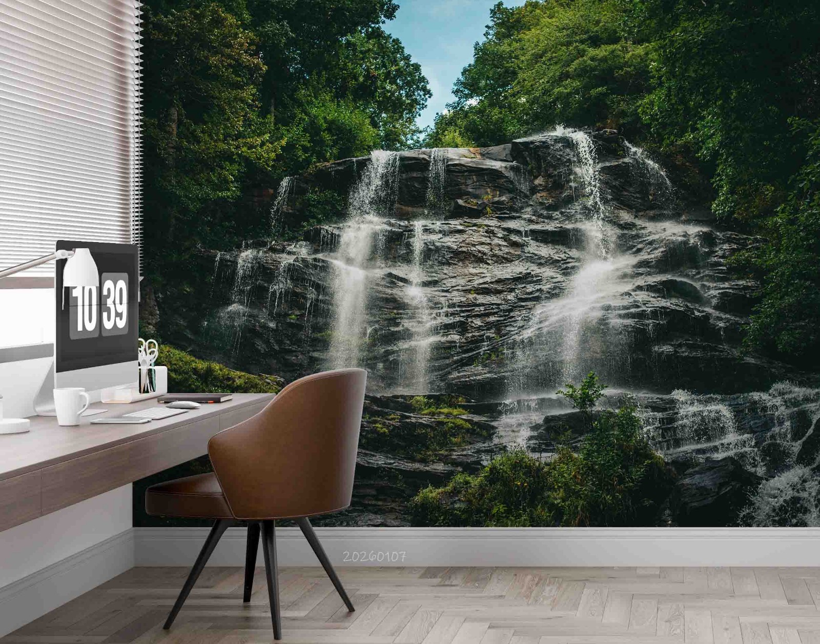 3D Forest Waterfall Landscape Wall Murals Wallpaper Murals Wall Sticker 10