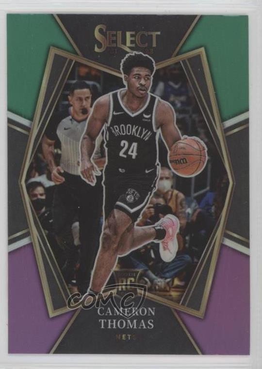 2021 Select Premier Level Green White Purple Prizm Cameron Thomas Rookie RC 08t3