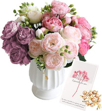 ® 4 Mazzi Di Fiori Artificiali Di Peonia Di Seta Fiori Finti Di Gloriosa per La