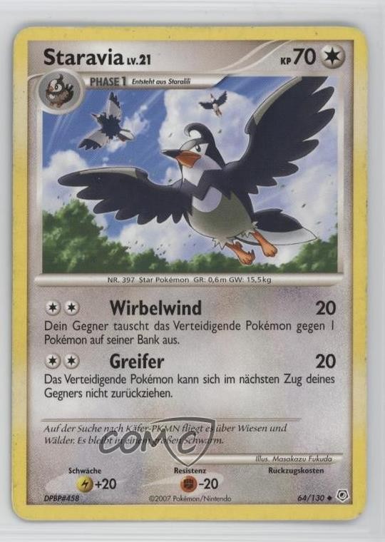 Staravia German Pokémon Diamond & Pearl Base Set #64 2007
