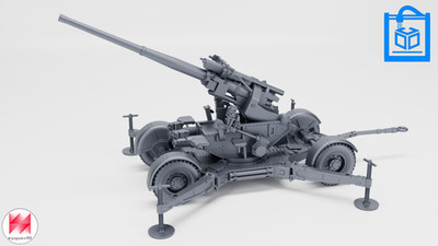 QF 3,7 Zoll AA Räder oder Ständer Modell 3D Druck mehrere Maßstäbe 1:35-1:16