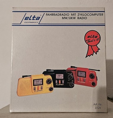 ELTA 3126 Fahrrad Radio mit integriertem Zyklocomputer - NOS + Ovp.