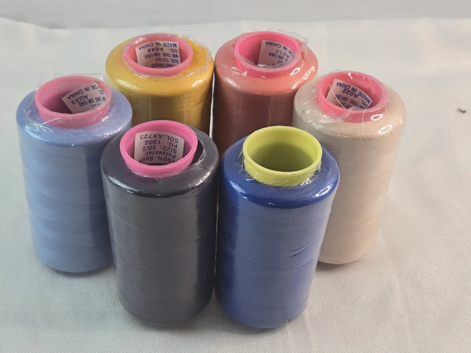 Lot of 6 Mixed  Big Spools Mixed Color t27s/2 Sewing Thread /Cone 135 g - Image 3 of 4