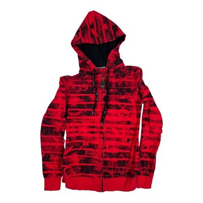 Abbey Dawn Hoodie Sweatshirt Womens Juniors M Red Skull Gothic