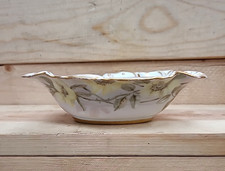 Antique D C Limoges France Hand Painted Serving Bowl Roses Gold artist Signed