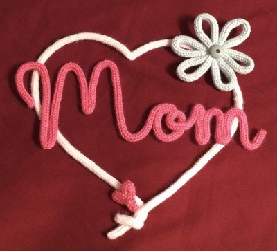 Mothers Day New Mom Mommy Love Handmade Craft Original Yarn Decor Cord Homemade4
