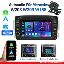7 Zoll Autoradio CarPlay 12LED Rückfahrkamera Für Mercedes W203 W209 W168 2G 64G 7 Zoll Autoradio CarPlay 12LED Rückfahrkamera Für Mercedes W203 W209 W168 2G 64G