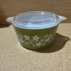 VTG Pyrex Spring Blossom 1 QT Casserole Dish #473 (470-C Lid) Made In USA
