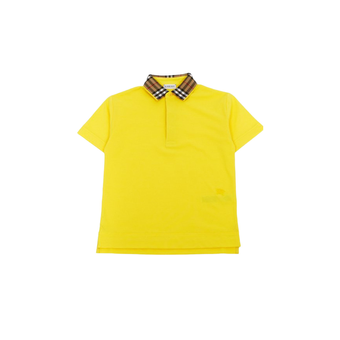 Burberry Kids Check Polo T-Shirt Yellow