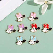 new 40Pcs cartoon cute minnie head Charm necklace Pendant DIY Jewelry Making