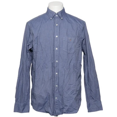 GANT, chemise business, taille : 42, bleu, coton, unicolore, homme #JvM - Photo 1/4