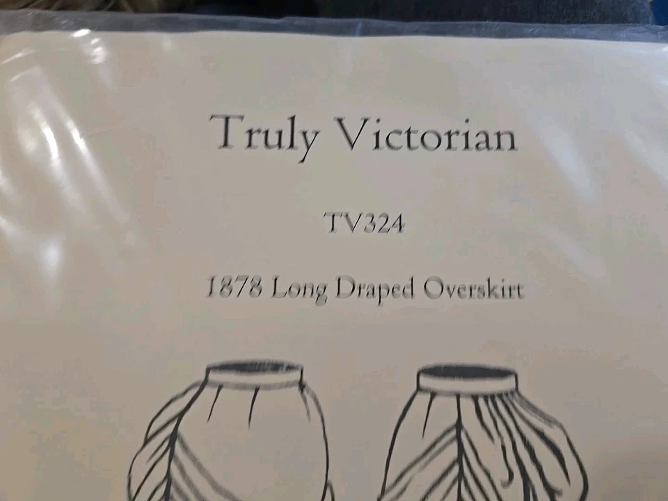 Vtg NEW Truly Victorian Pattern TV324—1878 Long Draped Overskirt Sz XS To XXL - Image 2 of 4