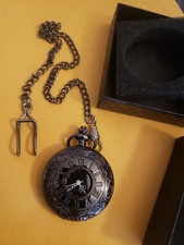 Pocket Watch for Men Roman Numerals Scale Quartz Pocket Watches - Black