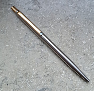 Montblanc Ballpoint Pen   Brushed Steel & Gold Tone   No Refill   Made in...