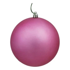 Vickerman 8" Contemporary Plastic Ball Ornament in Matte Mauve Purple