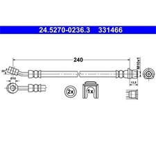 ATE Bremsschlauch hinten für Honda Jazz