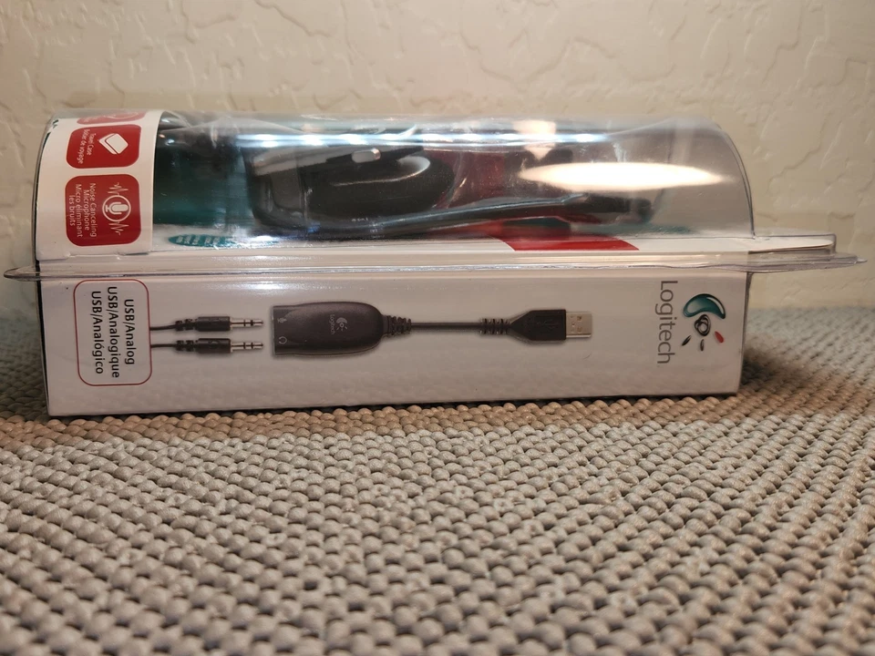 NIB Logitech Premium Notebook Headset Silver/Black Neckband w/ Travel Case - Image 4 of 4