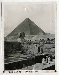 Vintage 1954 The Silent Sphinx at the Great Pyramid in Egypt Archaological Photo