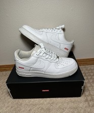 Nike Air Force 1 Low Supreme White CU9225-100-06.0 Men's Worn w/Box  Red Laces