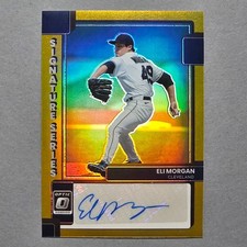 2022 Panini Donruss Optic Eli Morgan Signature Series Gold Prizm Auto RC #/10