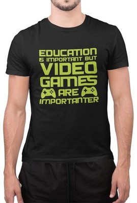 Bildung ist wichtig aber Videospiele sind wichtig Gaming Gamer T-Shirt