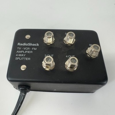 Radio Shack 15-1119A 4-Way TV FM Distribution Amplifier 50-550MHz 1.3dB Gain