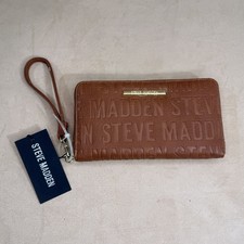 Steve Madden Embossed Wristlet Wallet NWT Brown