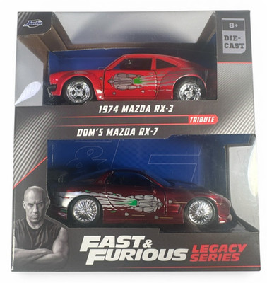 Jada Fast & Furious Legacy Series RX-3 & RX-7 Dom s Car 1:32 Diecast Set