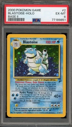 Pokemon Blastoise Base Set 2 Holo Rare #2 PSA 6