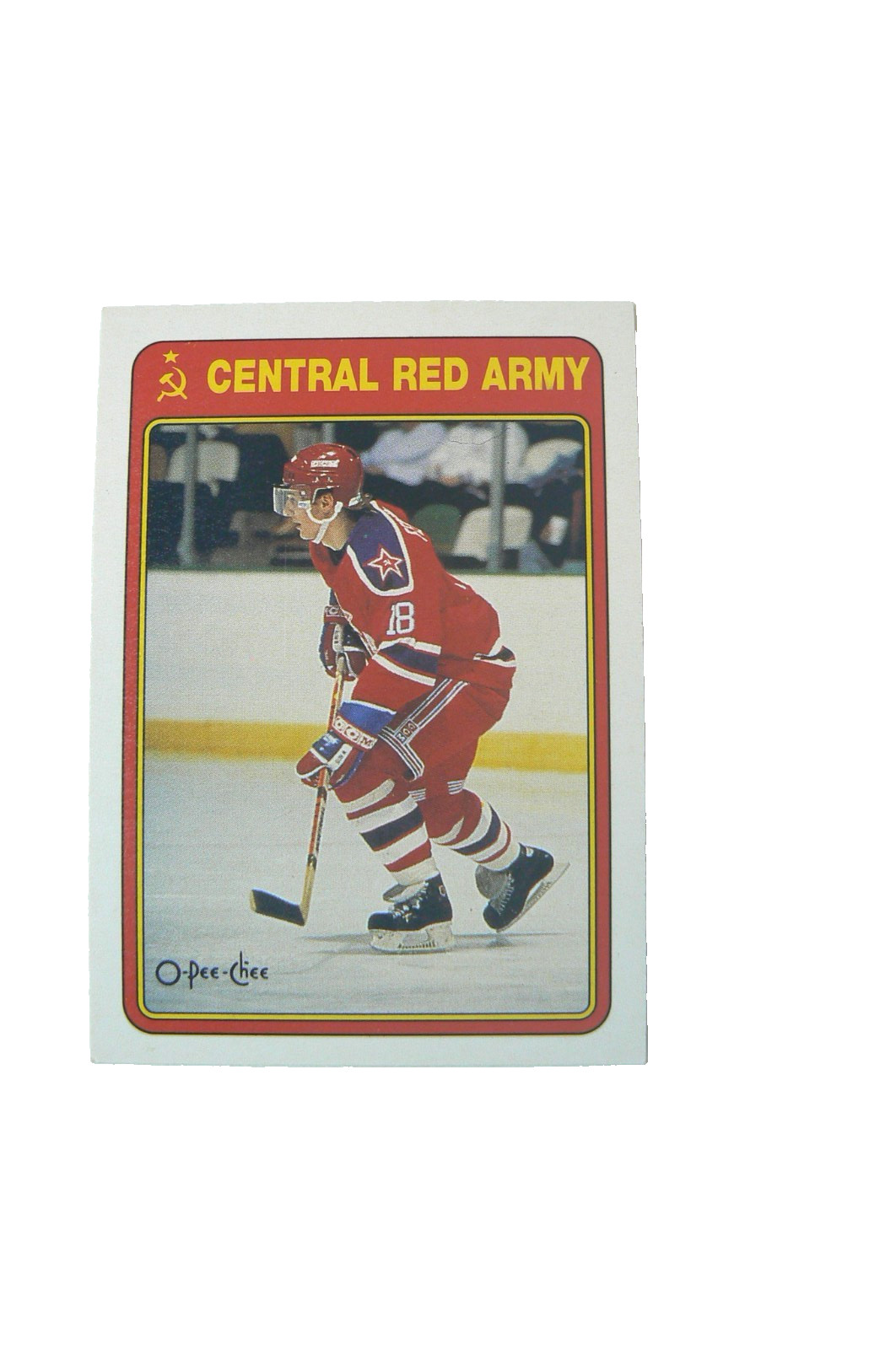 1990 O'Pee Chee with Soviet Hockey Federation #19R Sergei Fedorov Central Red Ar