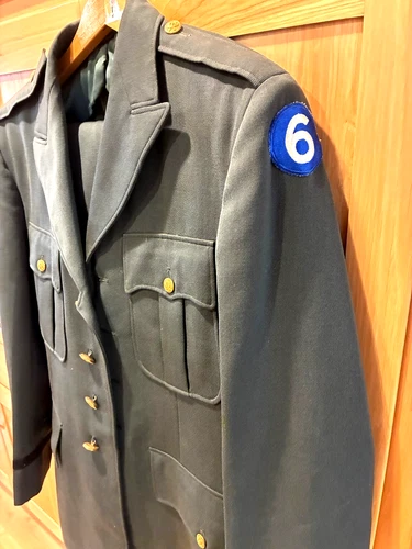 Vintage US Army Military Green Dress Uniform Jacket Pant Custom Tailored CAREY