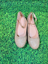 Little Girl Shimmer Gold Flats- size 4 NEW