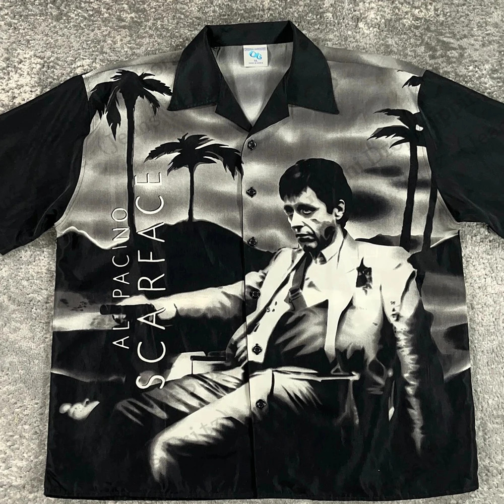 トップス Tonymontana(fakeasskilling)042yoko Tony Montana Scarface Replica Hawaiian T Shirt Cosplay Top | eBay